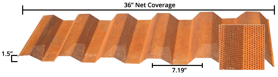 Perforated Corten Western Rib Dimensions