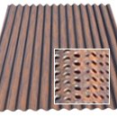 perforated painted rusted roofing